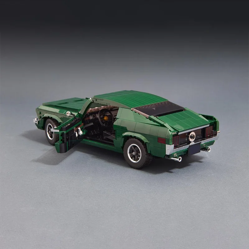 1402pcs MOC Fordes Mustangs GT BULLITT Lowered Adapted Roof Sides Cars Model Building Blocks Christmas Gift Toys Collection