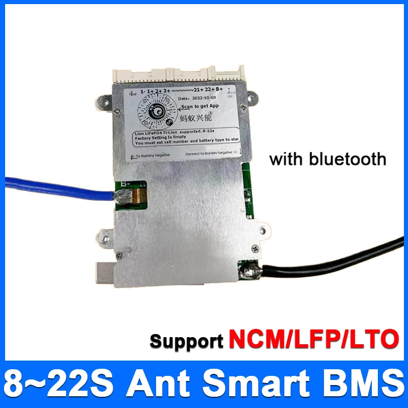 8 Đến 22S Kiến BMS Pin Lithium Ban Bảo Vệ Li-ion Lifepo4 40A 80A 120A 180A 240A Bluetooth Thông Minh wirhout Màn Hình LCD
