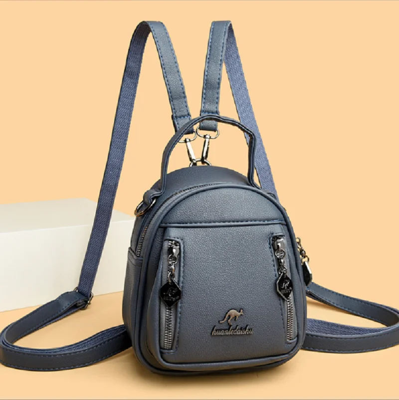 Hot Sale Korean New Women's Fashion High Quality Leather Backpacks Shell Small Shoulder Bags Totes Crossbody Backpack Makeup Bag
