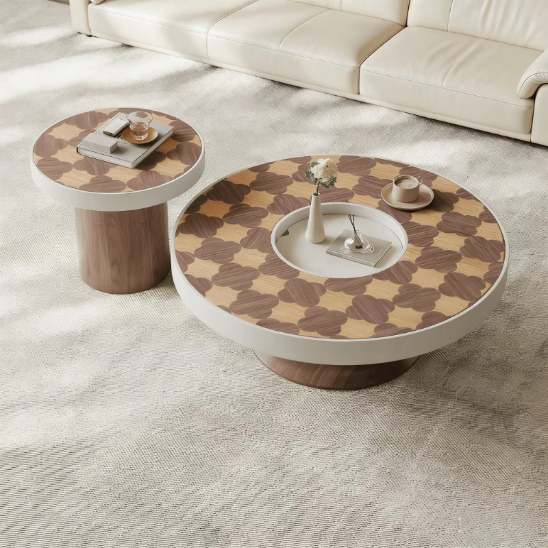 Simple retro natural solid wood coffee table set Durable and environmentally friendly adjustable living room home coffee table