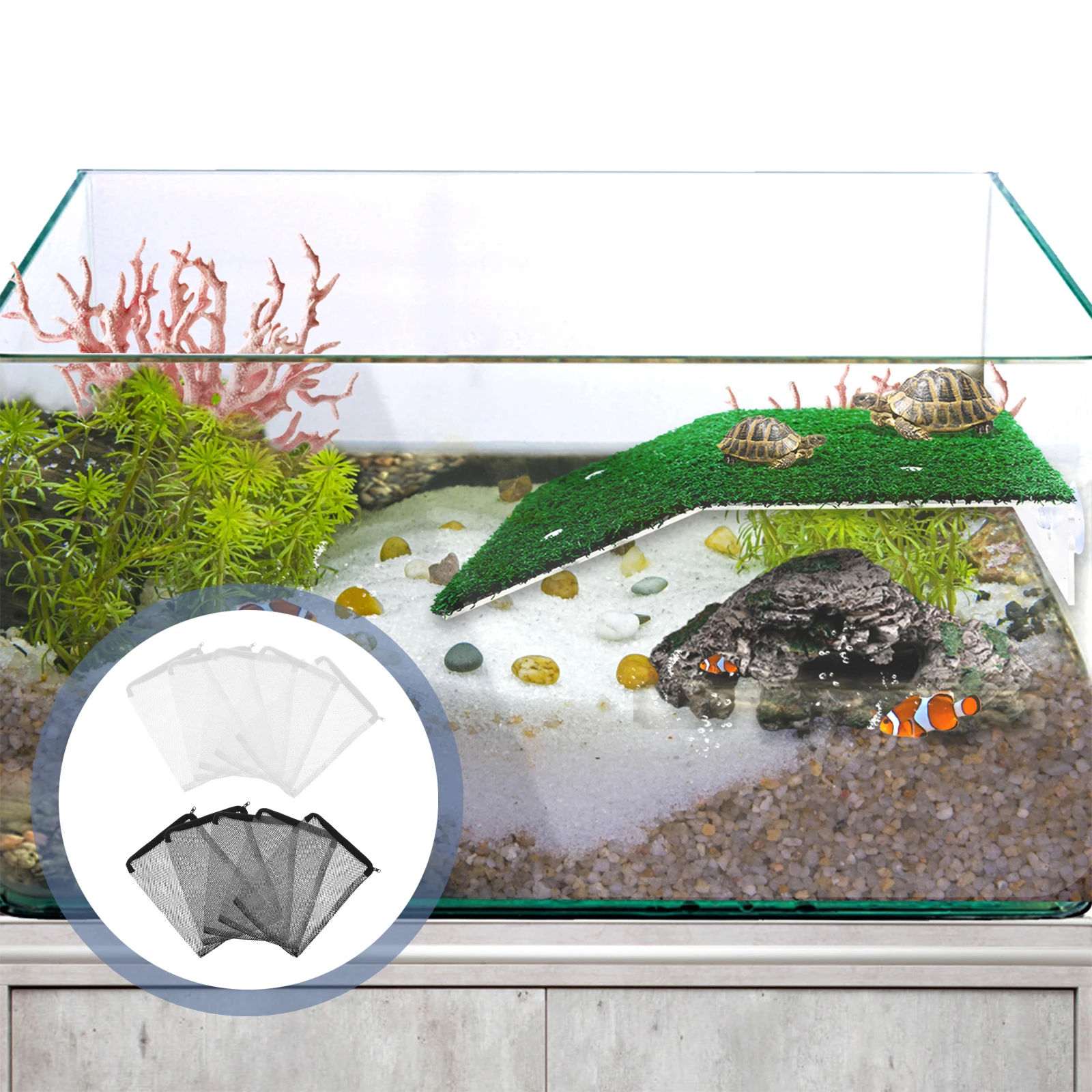 

10pcs 30x20cm Aquarium Filter Bag Zipper Filtering Bag Fish Tank Mesh Pouch (White, Black, 5pcs Each)