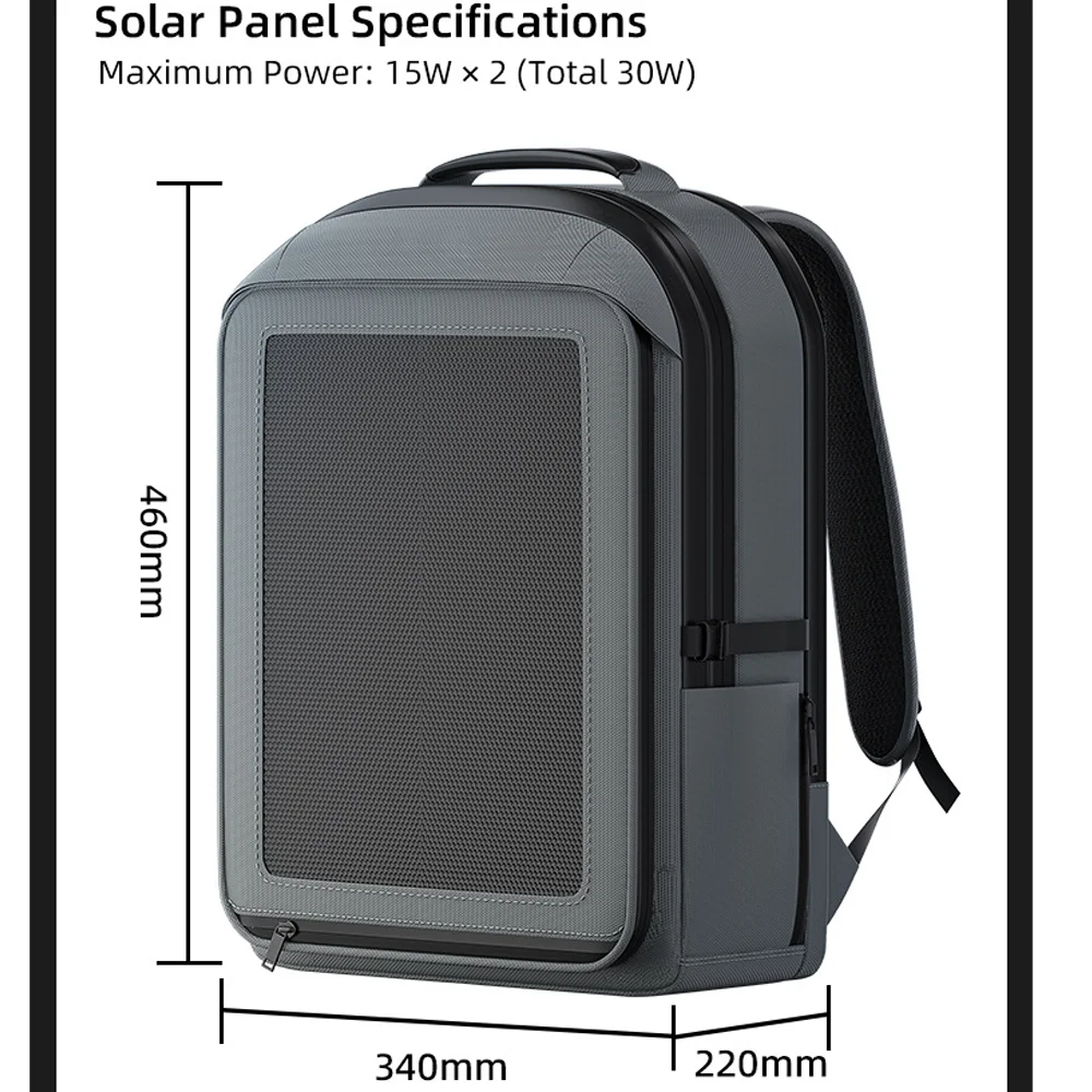 

Solar Charging Backpacks 30W Solar Panel 44x32x17CM 35L Cloth Lightweight Waterproof Outdoor Mountaineering bag mobile charging