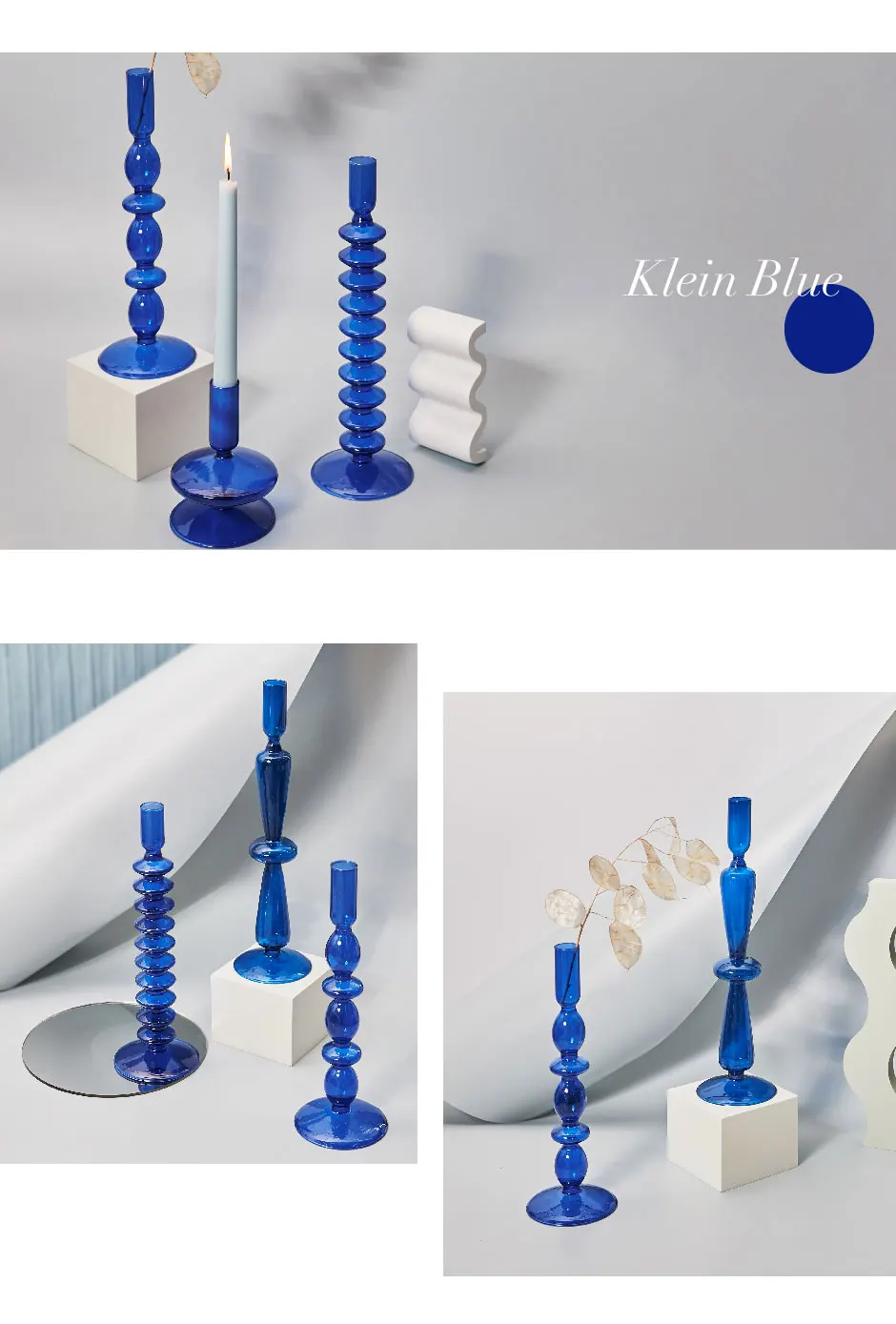 Floriddle Taper Candle Holders Glass Candlesticks for Home Wedding Table Decoration Glass Vase Table Bookshelf Candles Stand