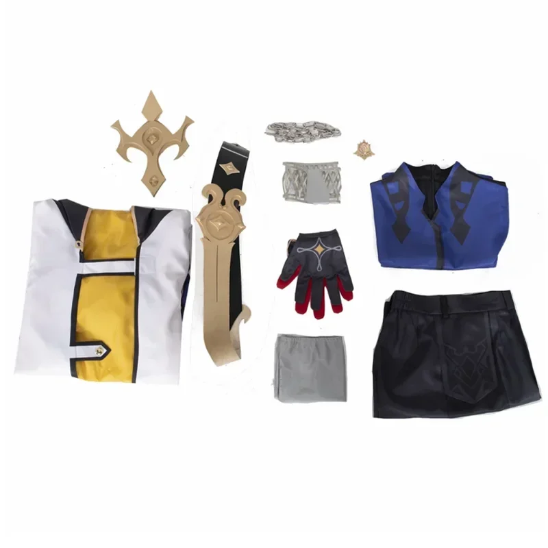 Anime GenshinImpact kostium Albedo Cosplay impreza z okazji Halloween gra ubrania peruka buty kurtka garnitur E