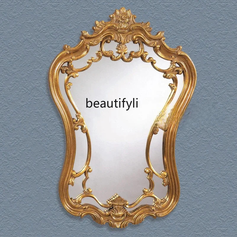 

SS NewEuropean-style engraving decorative entrance bathroom background wall hanging mirror bathroom wall hanging decorative mirr