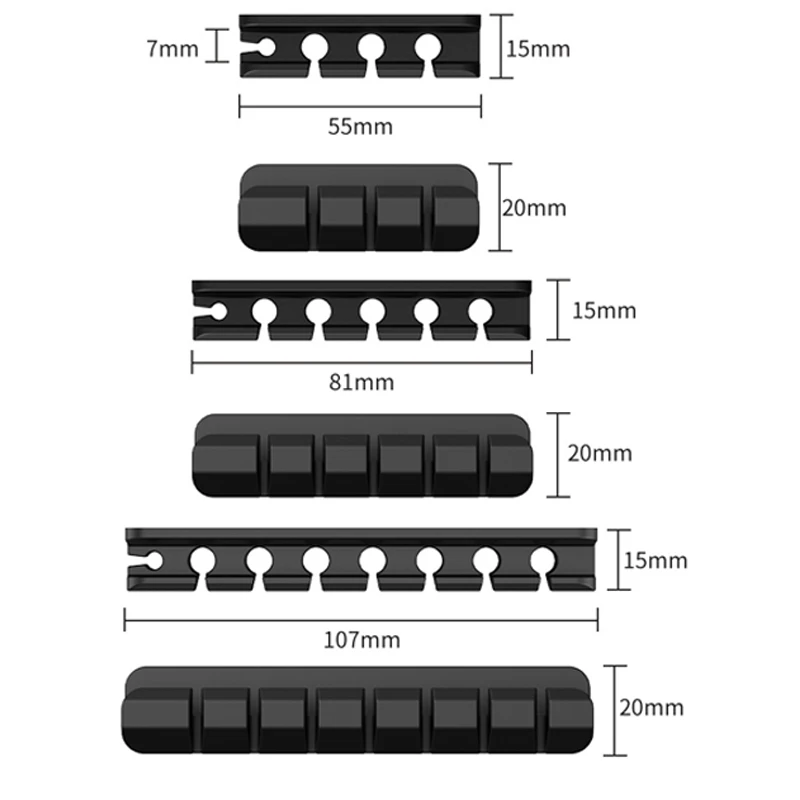 Silicone Cable Organizer Support Adhesive Type-C Cables Desk Organizers Holder Cable Winder Wire Management Clips for Office