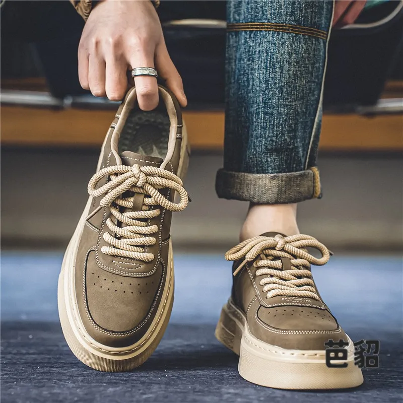 Men's Casual Shoes 2026 New Autumn Thick Bottom Heightening Sports Trendy Shoes Comfortable All-Match Leisure Footwear