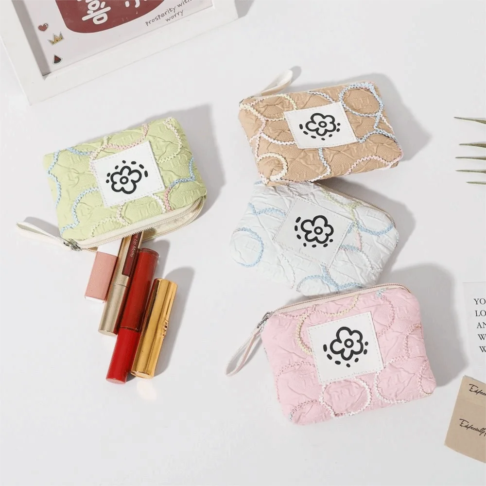 Подарки, портативный милый кошелек для монет, держатель для удостоверений личности, большая вместительная женская сумка на запястье, холст, простой вафельный клатч