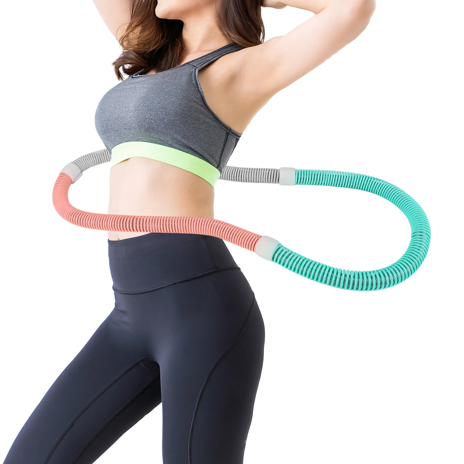 

Фитнес-обруч с мягкими пружинами 3,3 фунта, эргономичный дизайн, портативный, для похудения, тренажер для всего тела для снижения веса