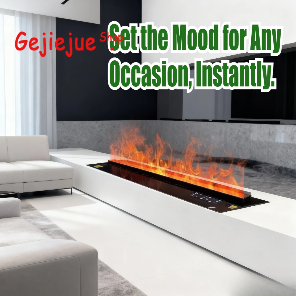 

Smart Home Fireplace Cozy Mist Fireplace Embedded Realistic Mist Flame Remote Control APP Interior Decoration Steam Fireplace