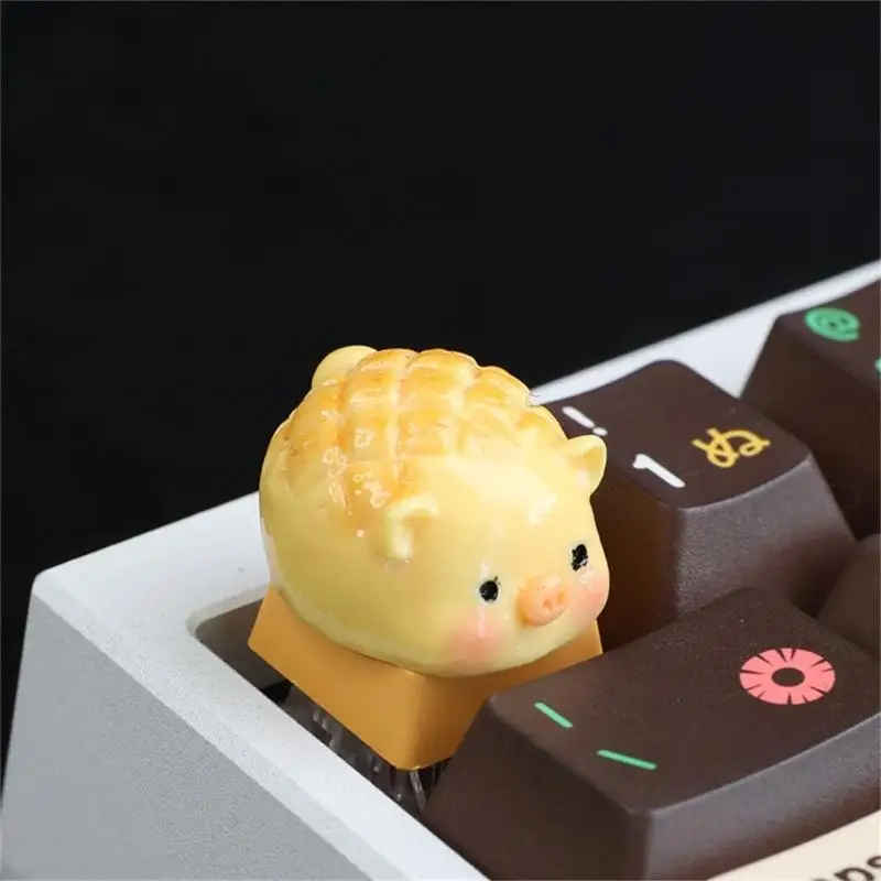 2025 Nuovi Resine fatte a mano KeyCaps 3D Pig Pineapple Buncap per panino per croci Axise Taste meccaniche Custimeds KeyCap