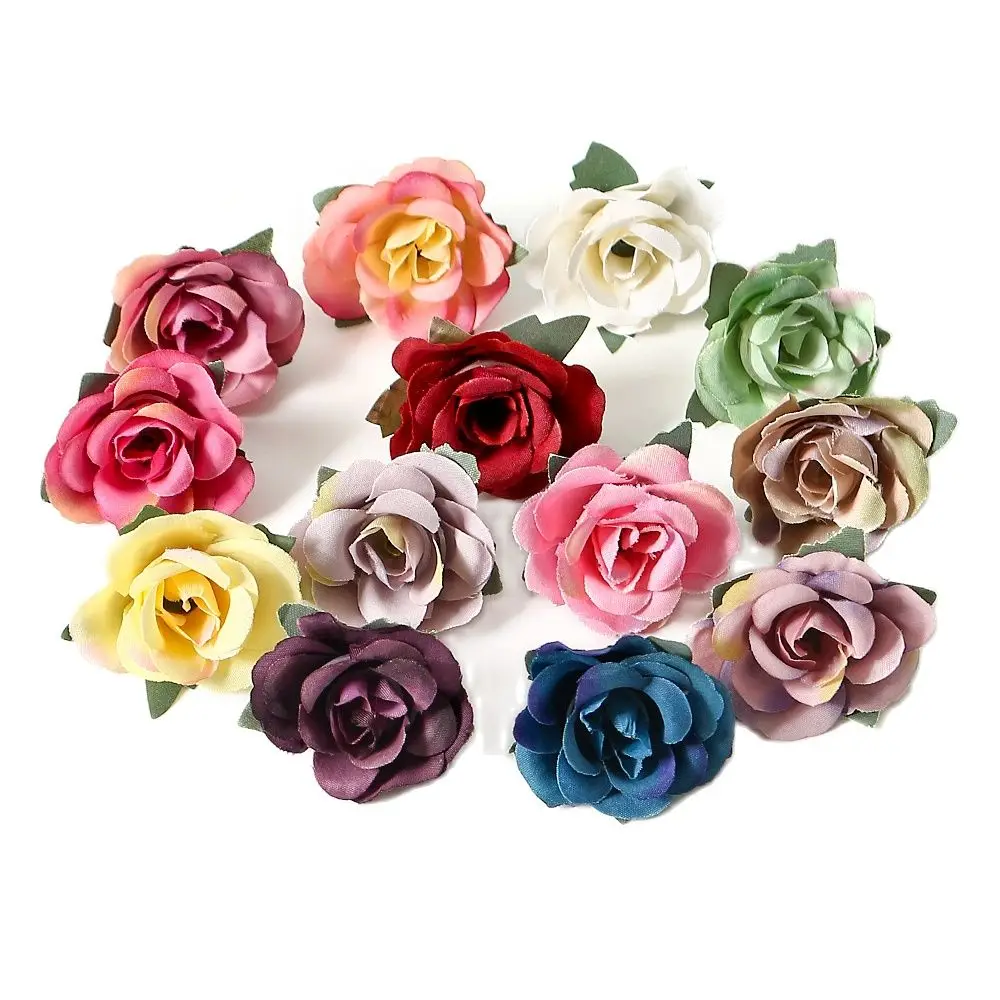 20 sztuk/partia sztuczne kwiaty 3.5cm mini jedwabna róża głowy walentynki dekoracje ślubne DIY ściana kwiatów pudełko kwiaty do rękodzieła — zdjęcie 2