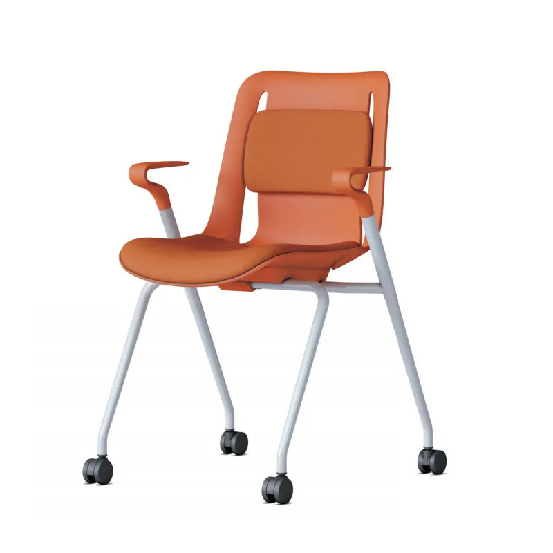 design mid back folding training chair student chair with writing tablet