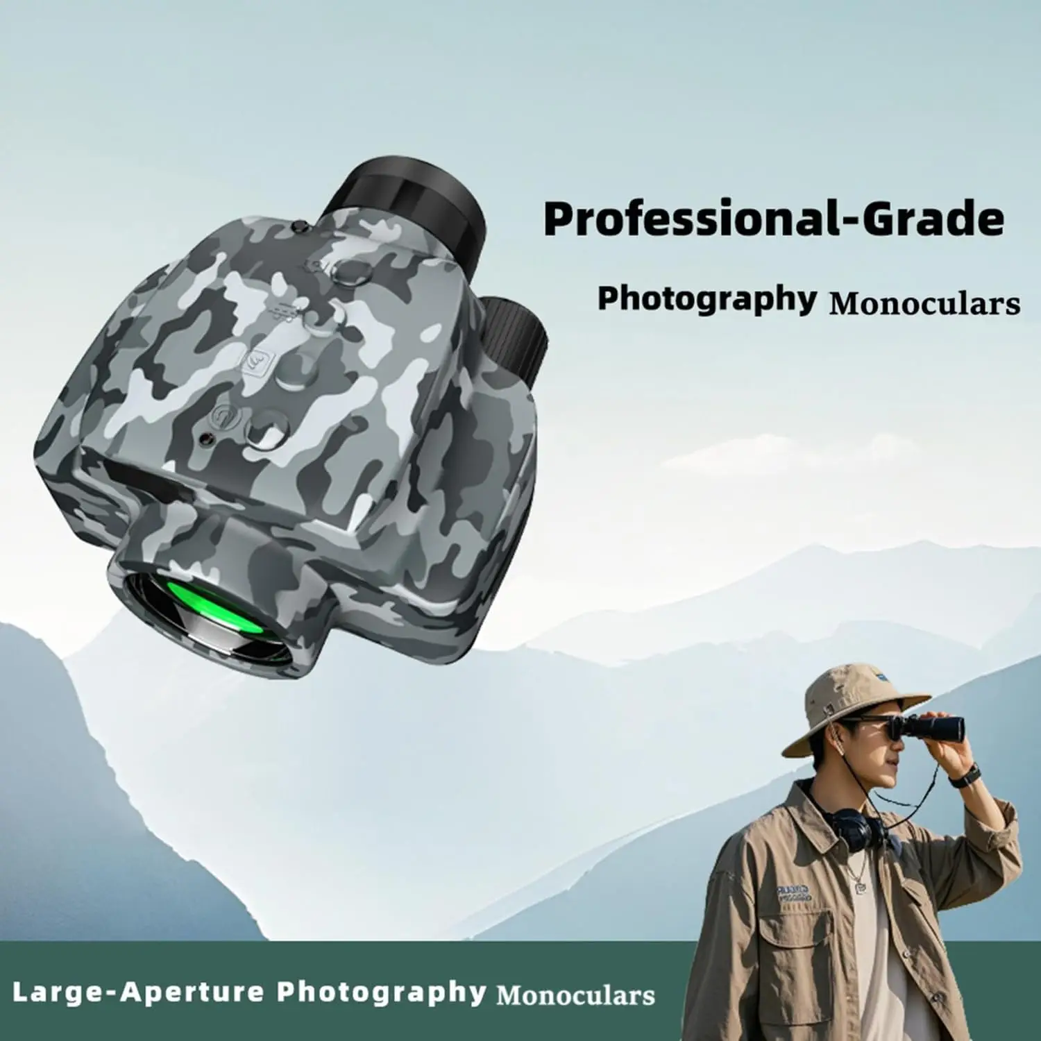 كاميرا مدمجة أحادية العين رقمية مقاومة للماء مقاس 8 × 42 منشور Bak4 لمشاهدة الطيور والمشي لمسافات طويلة والسفر ومشاهدة الطيور السوداء والمشي لمسافات طويلة