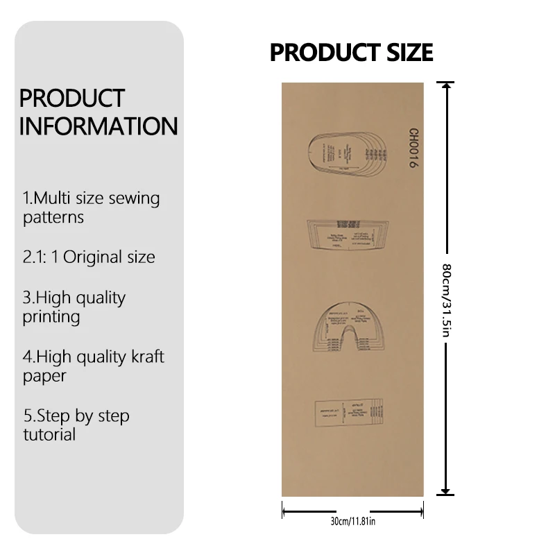 Picture 4: Baby Shoes Multiple Sizes Sewing Patterns,1:1 Scale Basic Garment Sewing Patterns,Sewing Patterns for Beginners