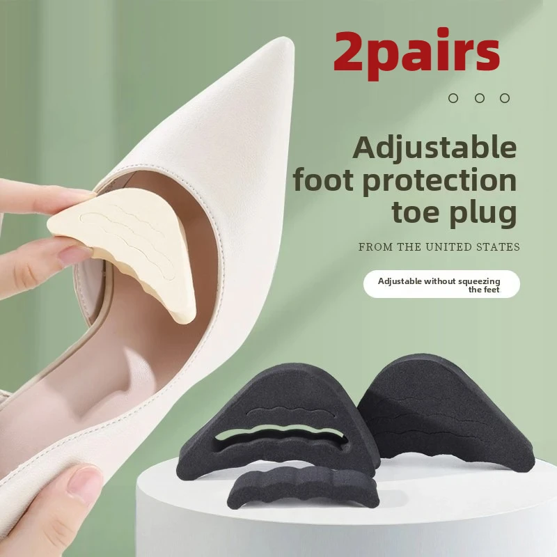 6pairs Invisible High-Heeled Shoe Plug,Silicone Abrasion Resistant Forefoot Pad,Anti Slip Anti Compression Toe Filling Artifact