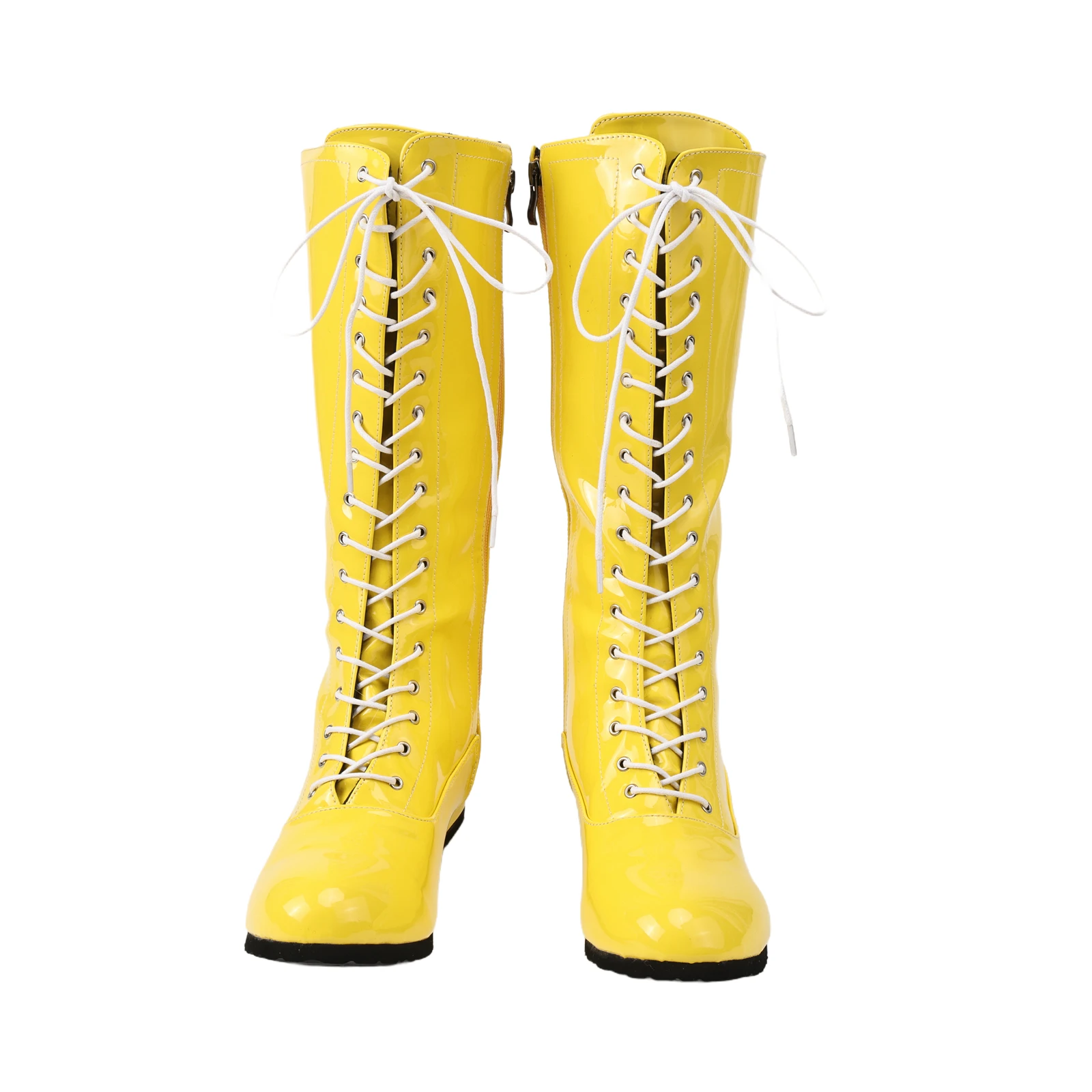 Adult hulk hogan Boots Boys Pro Wrestling Lace-Up Zipper Boots Shoes Kids Wrestler Halloween Costume Cosplay