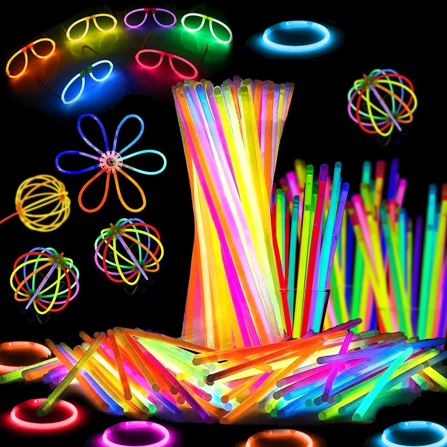 10/100 pçs brilho varas brinquedo fluorescência brilhando no escuro diy pulseira colar luminoso glowstick aniversário festa de casamento decoração