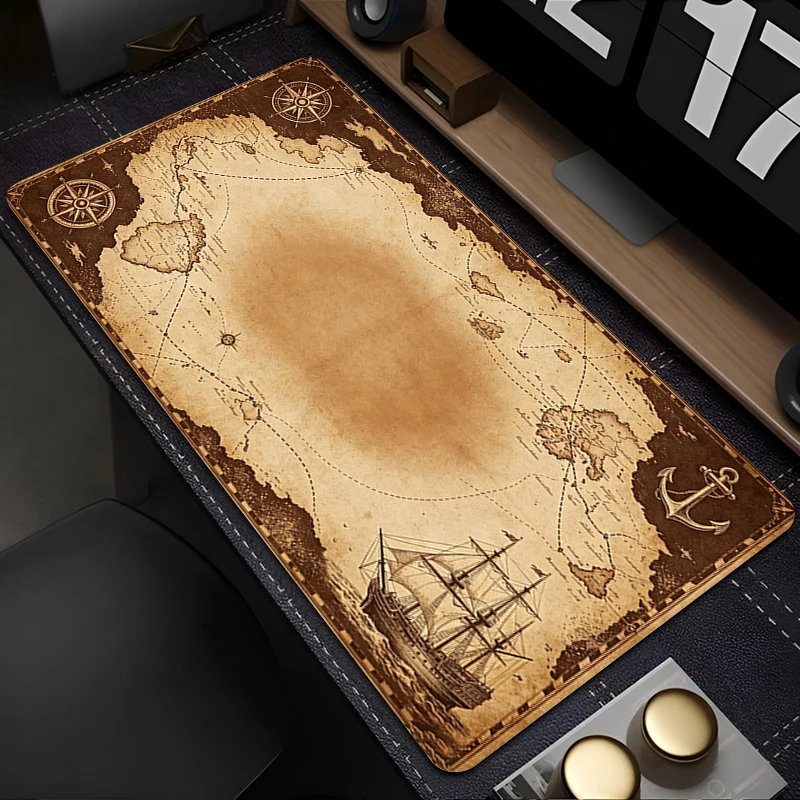 Oversized Mousepad Gamer Computer Mousepad Retro Treasure Map Office Desk Mat Extended Keyboard Pad Gaming Pad Laptop Mouse Pad