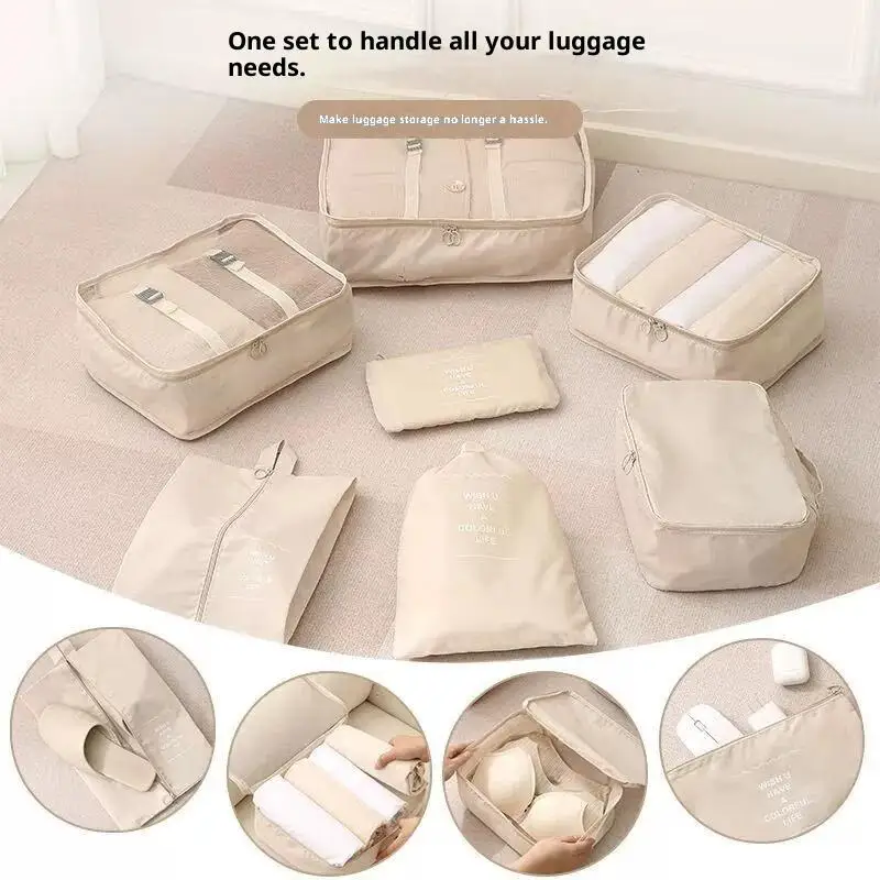 7 قطعة/المجموعة السفر حقيبة التخزين مجموعة السفر صندوق تخزين ملابس حقيبة الأمتعة المنظم أكياس أدوات الزينة الأحذية الملابس الداخلية فرز حقيبة