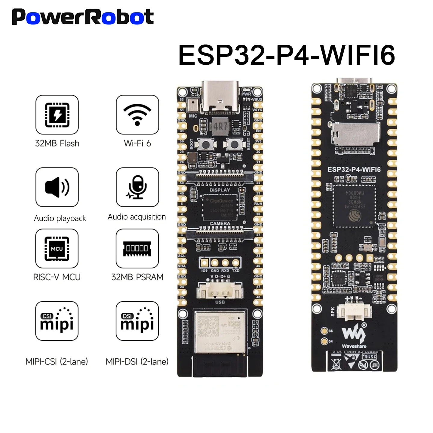 

ESP32-P4-WIFI6 Development Board ESP32 P4 High-Performance Module Based ESP32-P4 ESP32-C6 Support Wi-Fi Bluetooth5 ESP32P4 WIFI