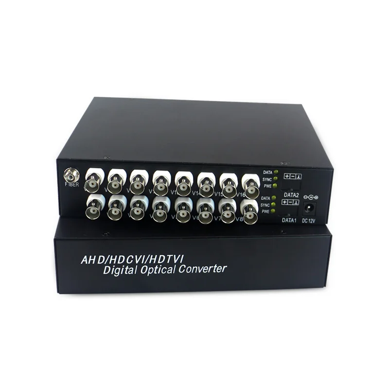 16 port 1080P AHD to fiber converter HD video bnc cctv to optic fiber media converter for AHD camera CCTV security system