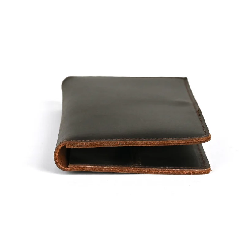 LD-Men's Retro Crazy Horse Leather Leather Long Wallet, Casual and Portable Multi Card Position Bull Pickup Bag