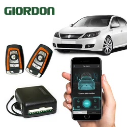 GIORDON Universal 12V Car Remote Central Kit Door Lock Keyless Entry System Central Locking With Remote Contr