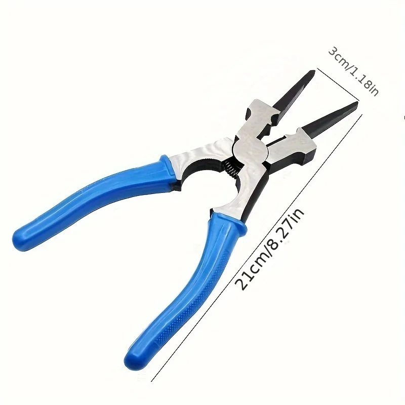 8-inch Electric Welding Auxiliary Protective Pliers Carbon Steel Gas Welding Long Nose Clamping Pliers Multi-function Impact Cut