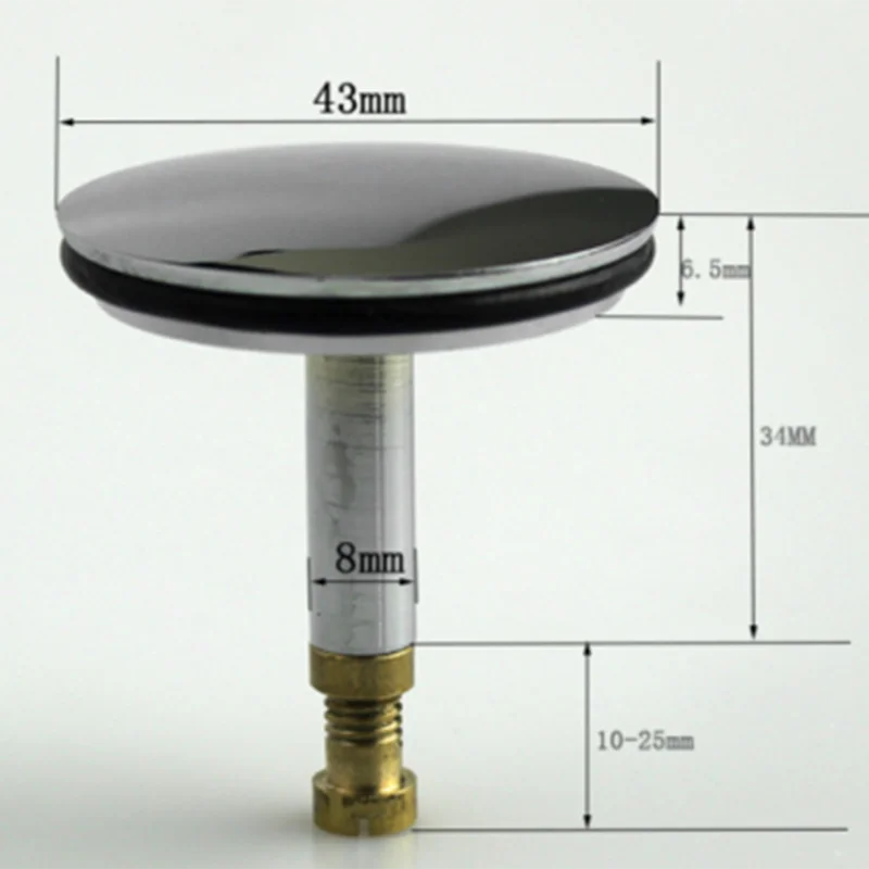 バスタブ用真ちゅう製排水管,交換用トイレプラグ,フラットシールのみ,直径43mm,1または3ユニット