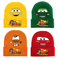 Lightning McQueen Boys Anime Cute Knitted Hat Disney Cars Kids Cartoon New Knit Cap Children Casual Accessories Winter Warm Hats