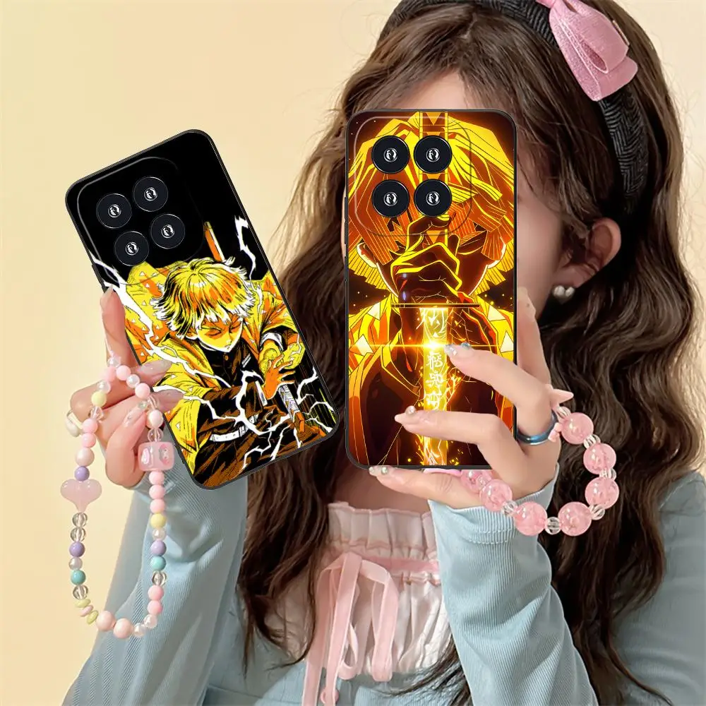 Demon Slayer Zenitsu Mobile Phone Case for Xiaomi 15 14 13 12 Mi 11 T Ultra Lite Pro S X 5G Colour Protective Cover Smartphone