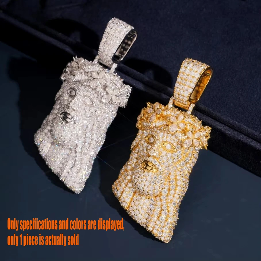 Chilled Vvs Stone Charm Religious Baby Jesus Head Hanging Electroplated Hip Hop Fashion Accessories,Halloween Thanksgiving Gifts