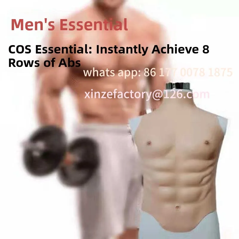 

Customizable Silicone Muscle irt Reatic Fake Pectorals Transformation Costume Women's Version Invisible Abs Body Suit Cosplay