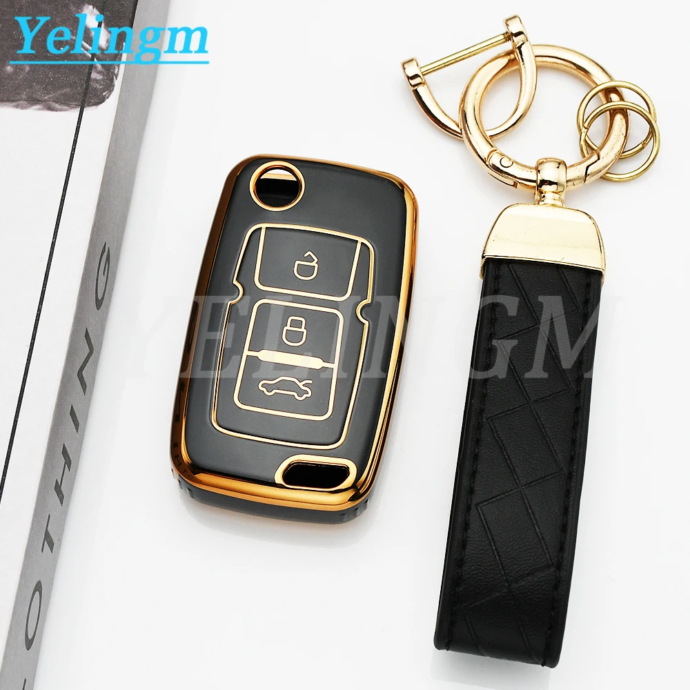 Car Folding Remote TPU Car Key Case Cover for Geely Emgrand EU 7 EC7 EC715 EC718 EC7-RV EC715 EC718-RV GC5 GC6 EC8 SL Keychain view 3
