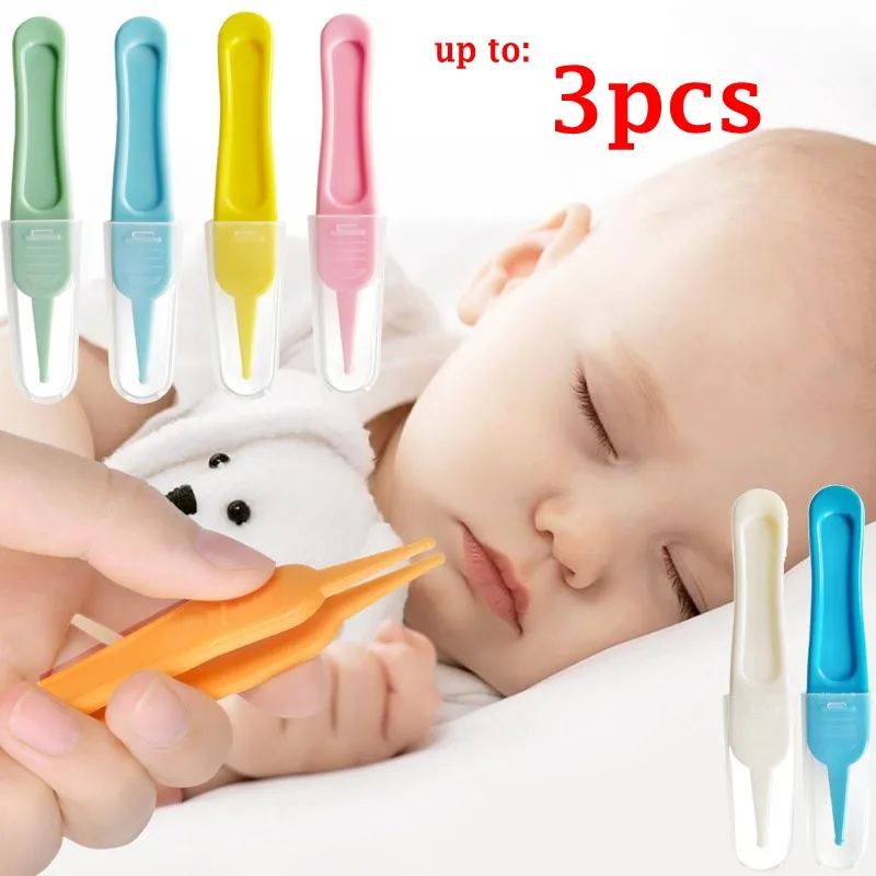 1-3pcs Baby Dig Booger Clip Infants Clean Ear Nose Navel Safety Tweezers Safe Forceps Cleaning Supplies Safety Forceps Safety