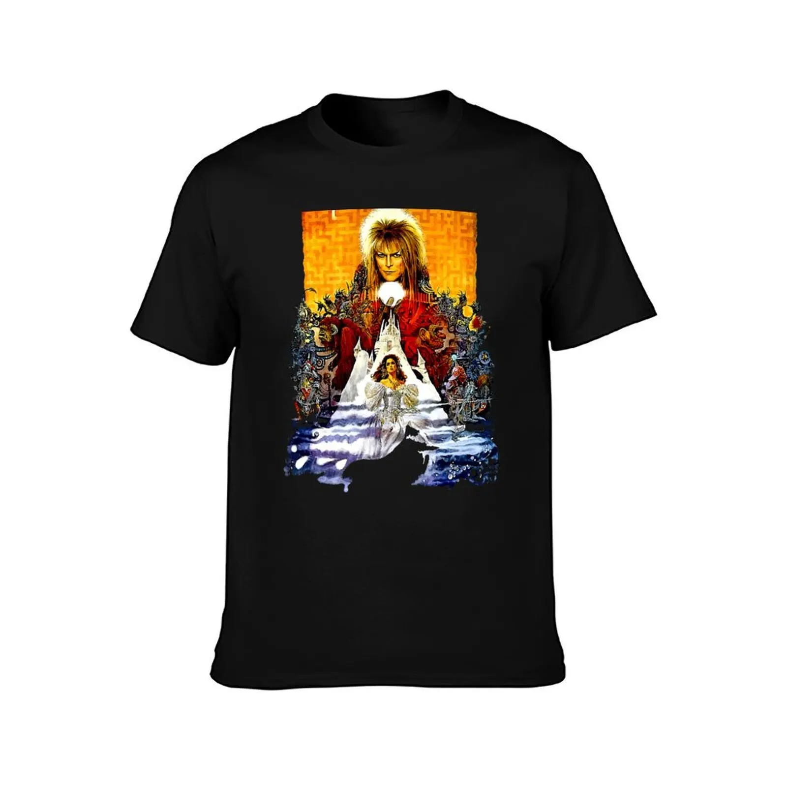 Labyrinth T-Shirt, Summer Casual Cotton Tee, Oversized Streetwear Tops, Vintage Graphic Print, Loose Fit Short Sleeve