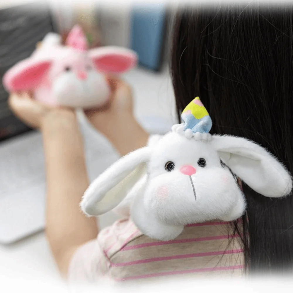 

Soft Material Little Rabbit Plush toy Kawaii Design Plush Fabric Ear-hanging Rabbit Doll Fun Doll 28cm