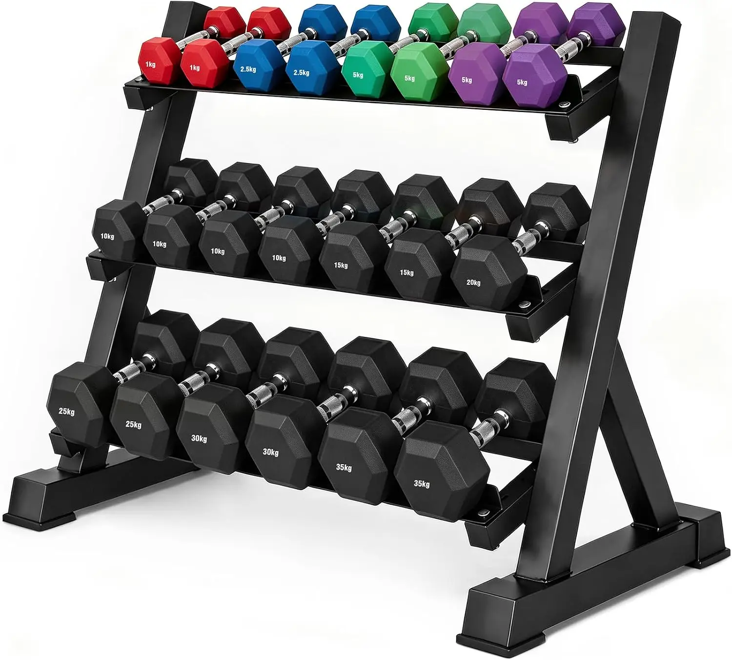 Dumbbell Stand Weight Storage Rack Home Gym Three Shelf