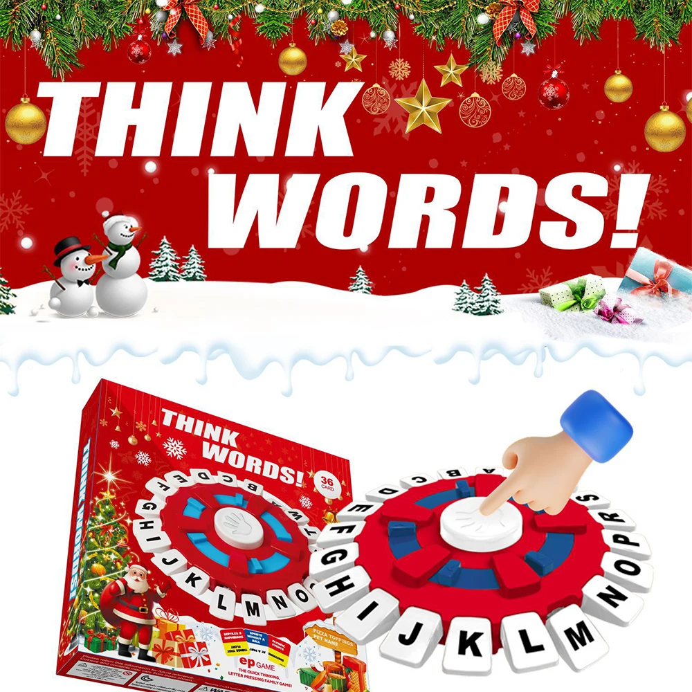 New English Christmas Word Game Fast-Paced Family Board Game The Quick Thinking Letter Pressing Tapple Games versión en español