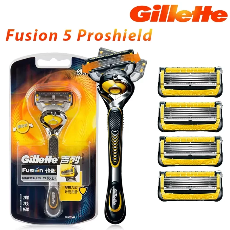Navalha masculina Gillette Fusion 5 Proshield, combinação de barbeador Gillette, lâminas de barbear de 5 camadas feitas de material de aço inoxidável
