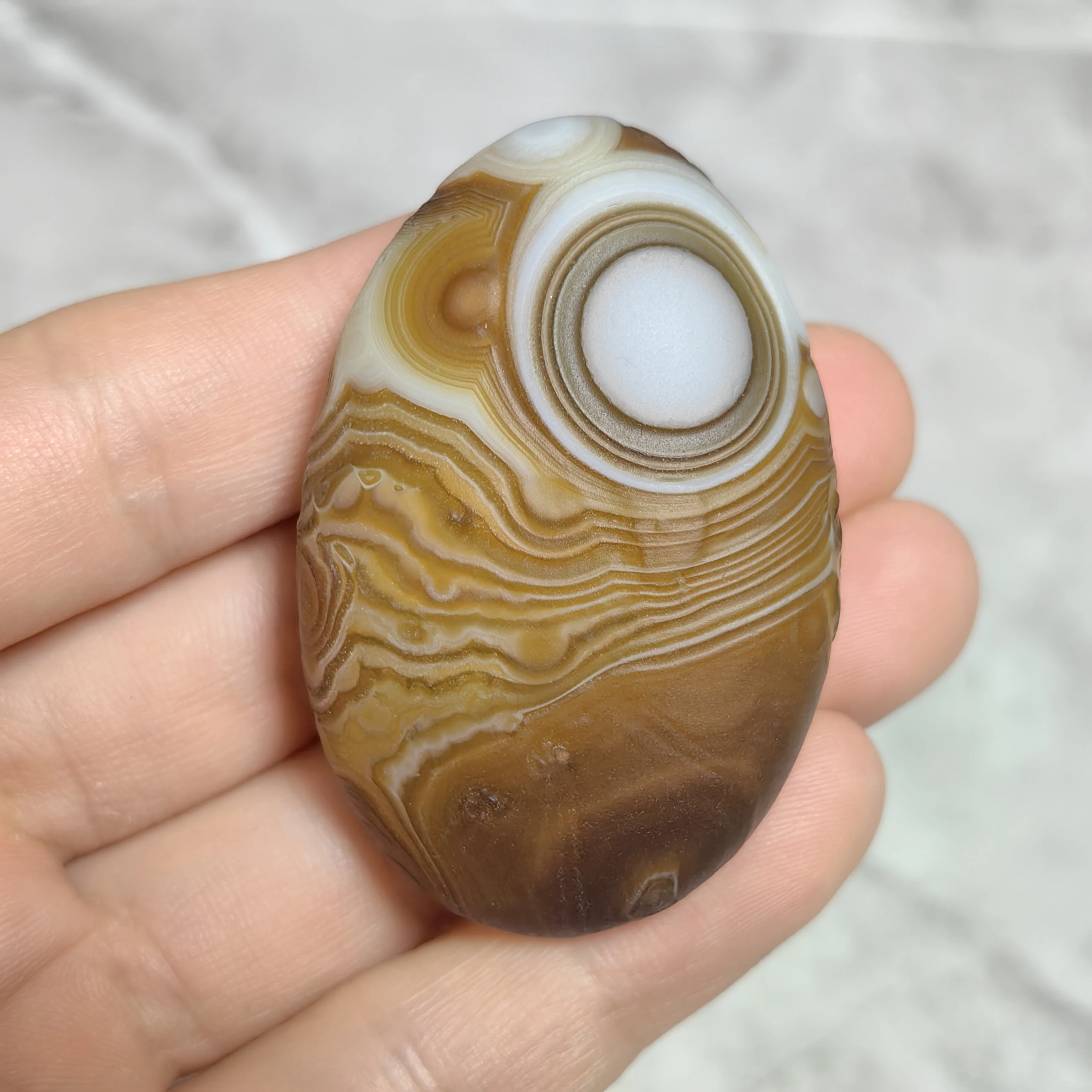 Pure Natural Divine Eye Agate Palm Stones Mineral Specimen Spiritual Meditation Good Luck Talisman Jewelry Home DIY Decoration