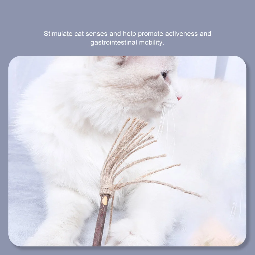 

3pcs Wooden Stick Tassel Teaser For Cat Teasing Stick Kitten Plaything Pet Interactive Cat Exercise Pet Supply