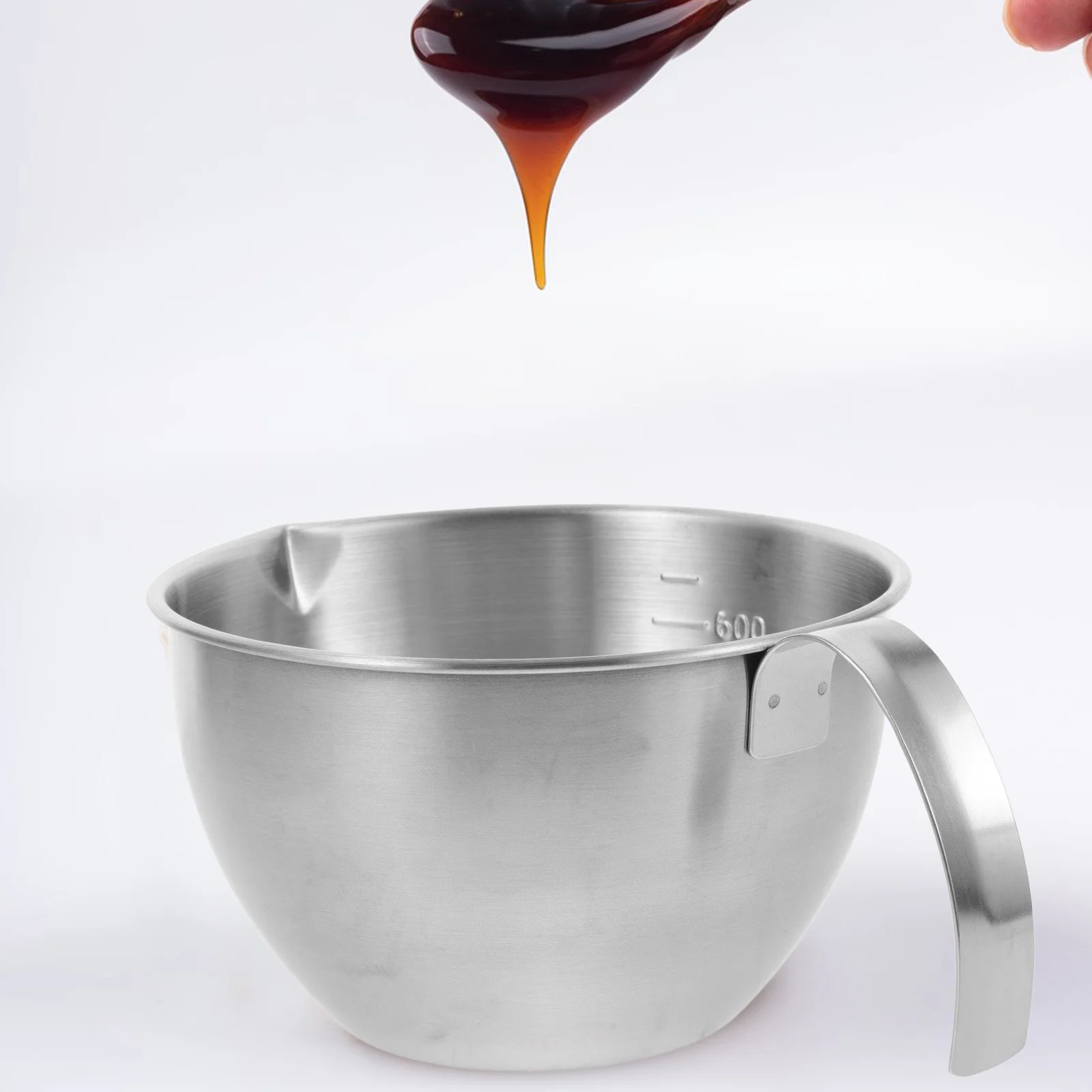 Cuenco mezclador de acero inoxidable de 3 cuartos con mango para hornear masa, ensalada de huevos, preparación de alimentos, accesorio de cocina, cuenco suave profundo, 1 Uds.