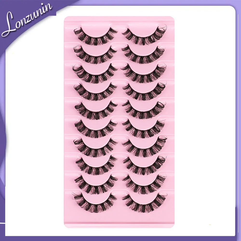 

New 10 Pairs Natural Look 3D Clusters Strip Lashes False Eyelashes For Makeup