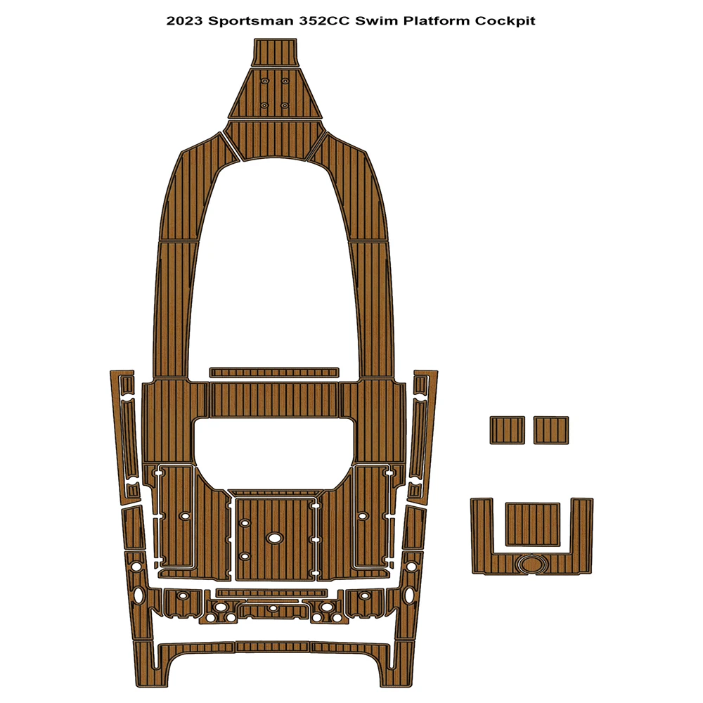 2023 Sportsman 352CC Swim Platform Cockpit Boat EVA Teak Deck Faux Foam Floor Mat Pad SeaDek MarineMat Style Self Adhesive