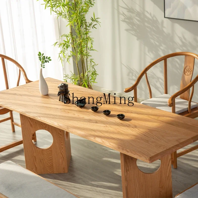 ZYY جميع طاولة طعام الشاي المصنوعة من الخشب الصلب وكرسي مزيج جديد على الطراز الصيني طاولة القهوة المنزلية مكتب سجل اللون طاولة الكونغ فو البلوط #3