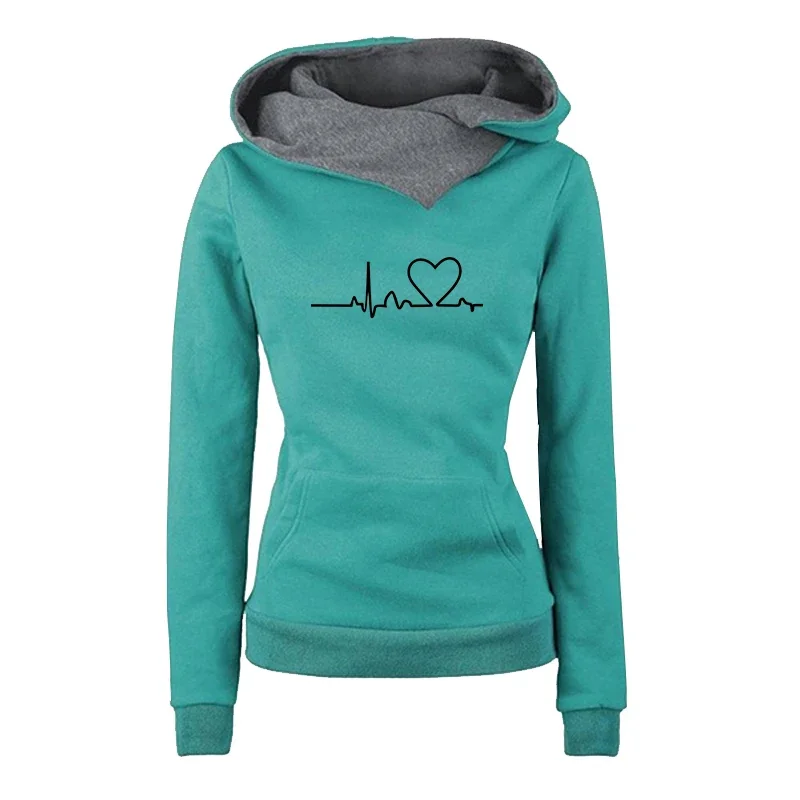 Fashion Womens Hooded Sweatshirts Print High Quality Hot Sales Jogging Tracksuit Casual Versatile Top Street Pullovers Clothing