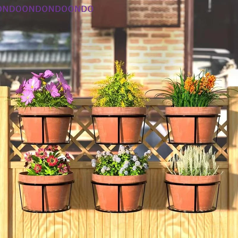 Balcony Railing Hanging Plant Holder Iron Flower Rack for Garden Fence Porch Indoor Outdoor Display Storage Decor