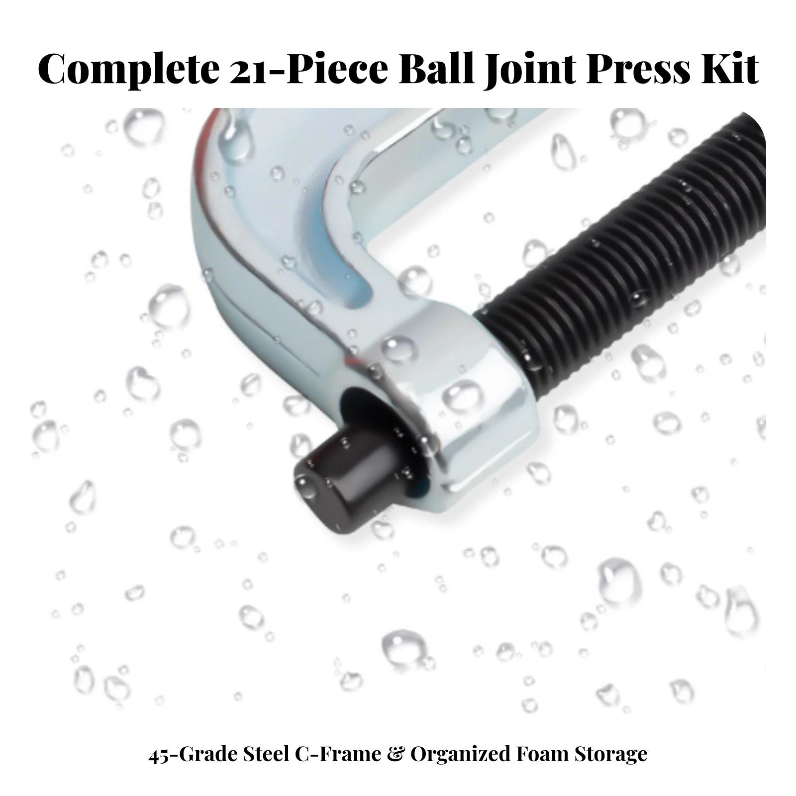 21 Pieces Ball Joint Press Kit with Carrying Case Complete C-Frame Press Tool with Adapters Master Adapter Set Universal
